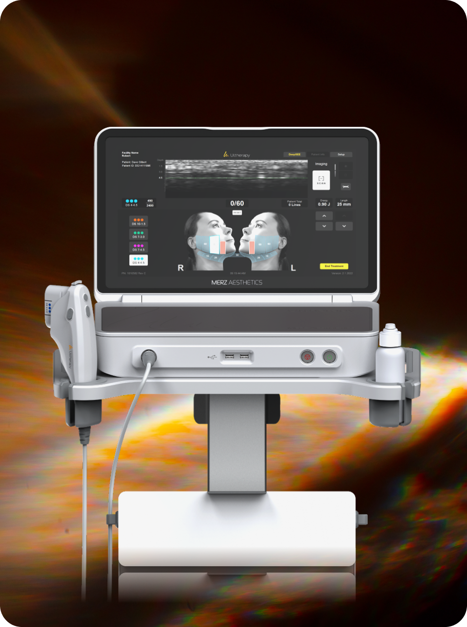 ภาพแนะนำบนมือถือหัตถการยกกระชับ Ultherapy Prime ที่ได้รับการอัปเกรด